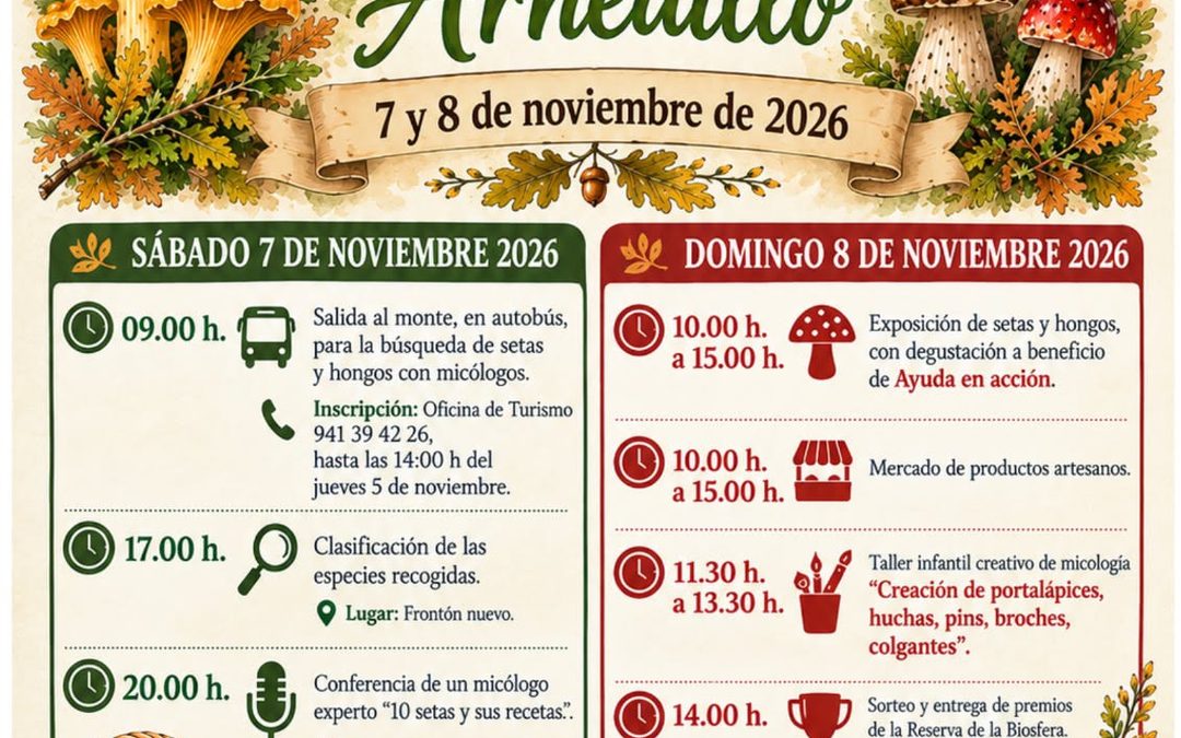 XXXIV JORNADAS MICOLOGICAS 2026. 7-11-2026