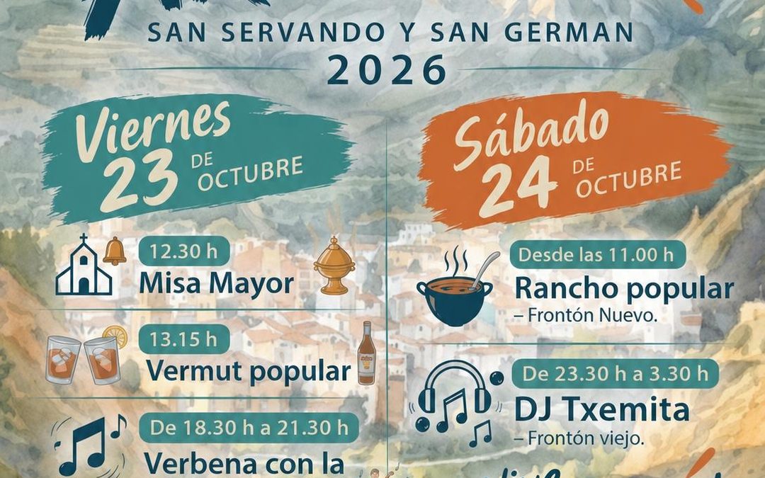 FIESTAS SAN SERVANDO Y SAN GERMAN. 23-10-2026